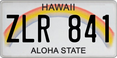 HI license plate ZLR841