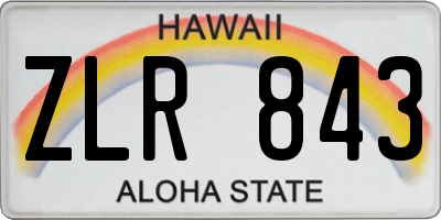 HI license plate ZLR843
