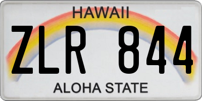 HI license plate ZLR844
