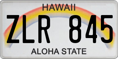 HI license plate ZLR845
