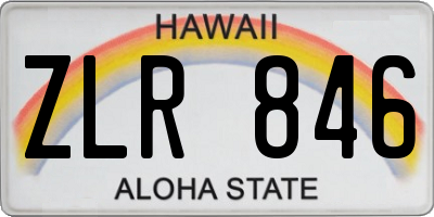 HI license plate ZLR846