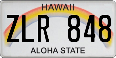 HI license plate ZLR848