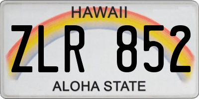 HI license plate ZLR852