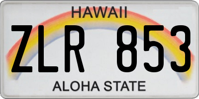 HI license plate ZLR853