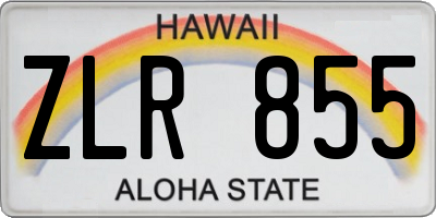 HI license plate ZLR855