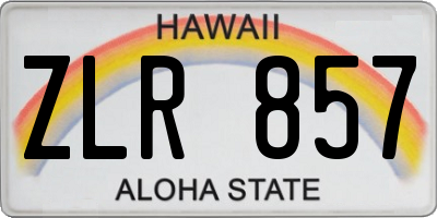 HI license plate ZLR857