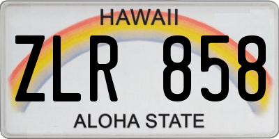 HI license plate ZLR858