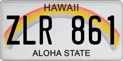 HI license plate ZLR861