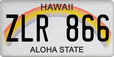 HI license plate ZLR866