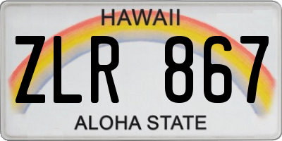 HI license plate ZLR867