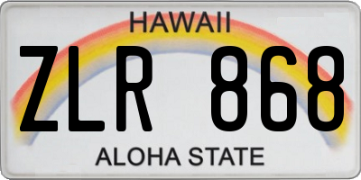 HI license plate ZLR868
