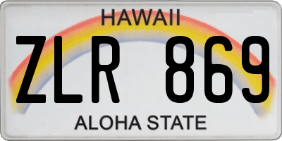HI license plate ZLR869