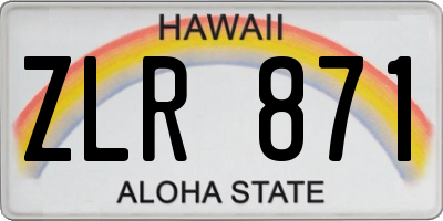HI license plate ZLR871