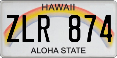 HI license plate ZLR874