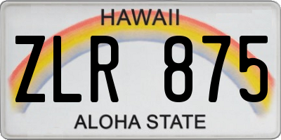 HI license plate ZLR875