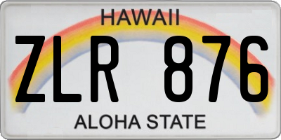 HI license plate ZLR876