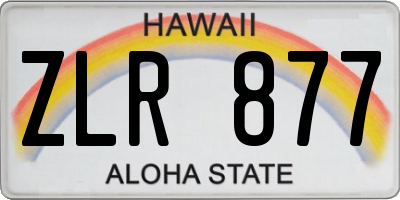 HI license plate ZLR877