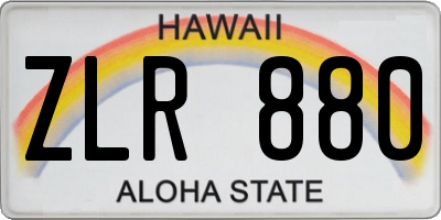 HI license plate ZLR880