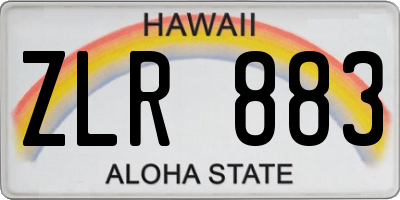 HI license plate ZLR883