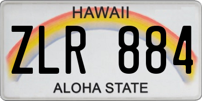 HI license plate ZLR884