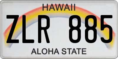 HI license plate ZLR885