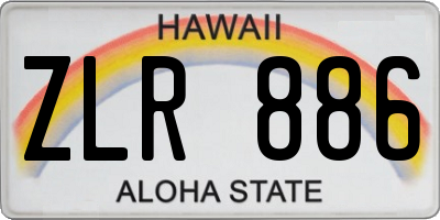HI license plate ZLR886