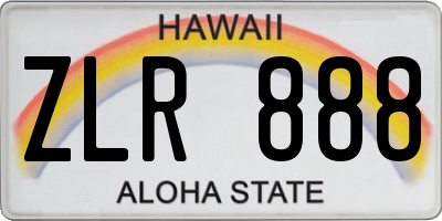 HI license plate ZLR888