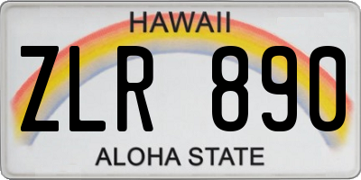 HI license plate ZLR890