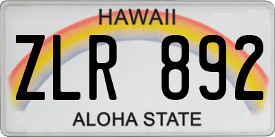 HI license plate ZLR892