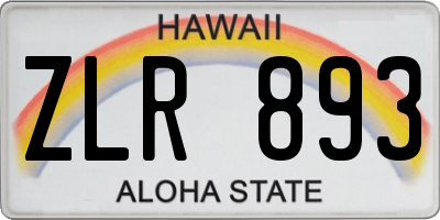 HI license plate ZLR893