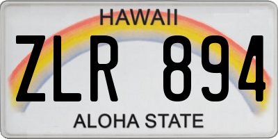HI license plate ZLR894