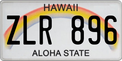 HI license plate ZLR896