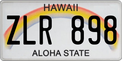 HI license plate ZLR898