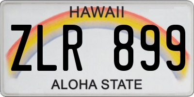 HI license plate ZLR899