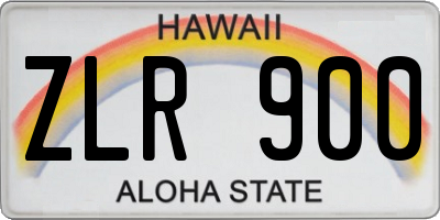 HI license plate ZLR900
