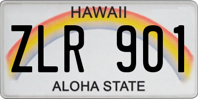 HI license plate ZLR901