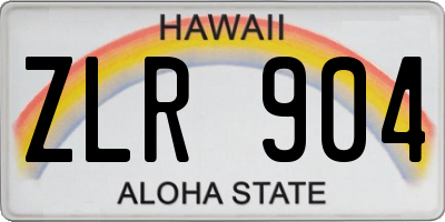 HI license plate ZLR904