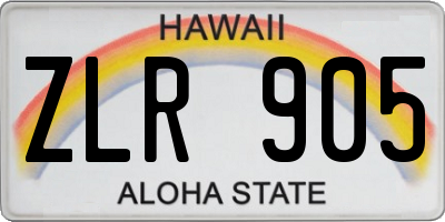 HI license plate ZLR905