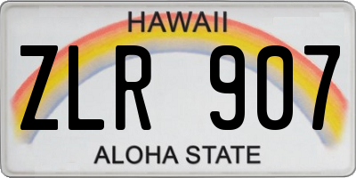 HI license plate ZLR907