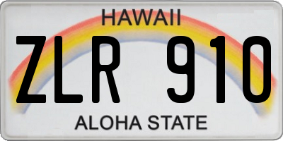 HI license plate ZLR910