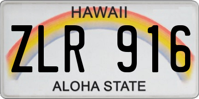 HI license plate ZLR916