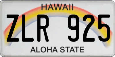 HI license plate ZLR925