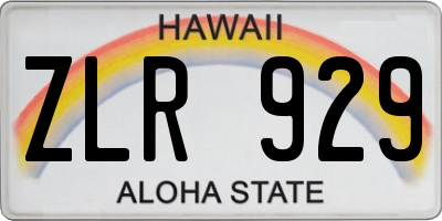 HI license plate ZLR929