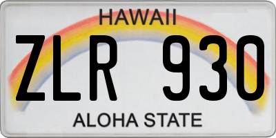 HI license plate ZLR930