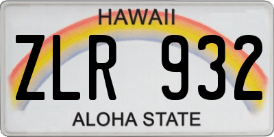 HI license plate ZLR932