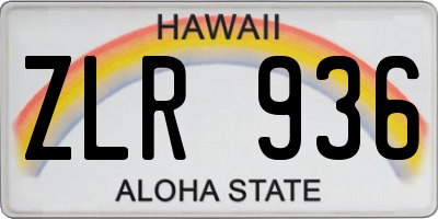 HI license plate ZLR936