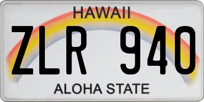 HI license plate ZLR940