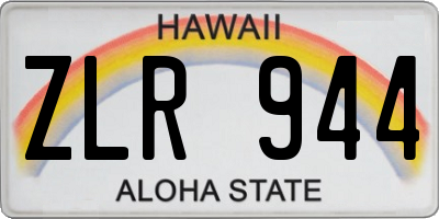HI license plate ZLR944