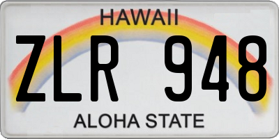 HI license plate ZLR948