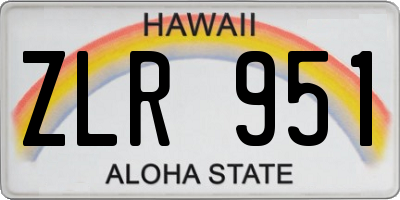 HI license plate ZLR951